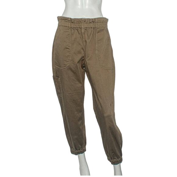 Pietsie Women's Paperbag Pants Olive brown / green Large Made in USA - Picture 1 of 10